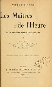 Cover of: maîtres de l'heure: essais d'histoire morale contemporaine.