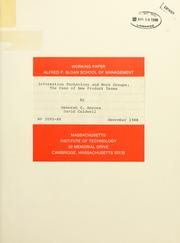 Cover of Information technology and work groups