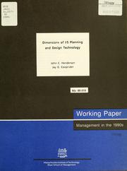 Cover of: Dimensions of I/S planning and design technology
