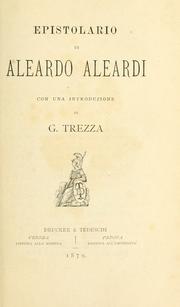 Cover of: Epistolario.: Con una introd. di G. Trezza.