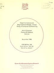 Cover of Cognitive science and organizational design
