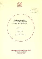 Cover of Assessing the impact of information technology on enterprise level performance