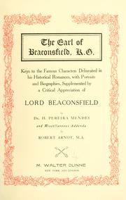 Cover of: Earl of Beaconsfield, K.G.