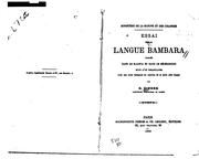 Cover of: Essai sur la langue bambara: parlée dans le Kaarta et dans le Bélédougou, suivi d'un vocabulaire, avec une carte indiquant les contrées où se parle cette langue