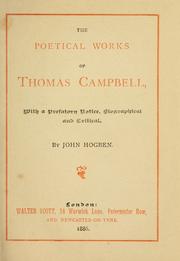 Cover of: The poetical works of Thomas Campbell by Thomas Campbell, Thomas Campbell