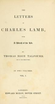 Cover of: The letters of Charles Lamb: with a sketch of his life