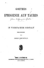 Cover of: Goethes Iphigenie auf Tauris by Johann Wolfgang von Goethe