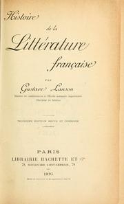 Cover of: Histoire de la littérature française. by Gustave Lanson