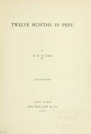 Cover of: Twelve months in Peru