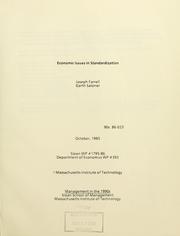 Cover of: Economic issues in standardization