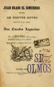 Cover of: Juan Brabo el comunero: drama en cuatro actos original y en verso