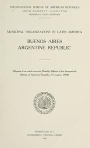 Cover of: Municipal organizations in Latin America by Pan American Union.