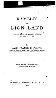 Cover of: Rambles in lion land by Francis Barrow Pearce