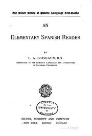 Cover of: An elementary Spanish reader