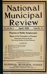 Cover of: Pensions in public employment by National Municipal League. Committee on Pensions.