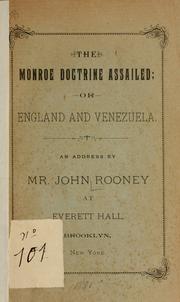 Cover of: The Monroe doctrine assailed; or, England and Venezuela