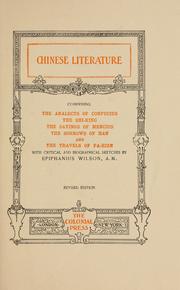 Cover of: Chinese and Arabian literature. by Epiphanius Wilson