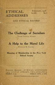 Cover of: The challenge of socialism.