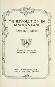 Cover of: The revolution in Tanner's Lane