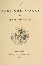 Cover of: The poetical works of Jean Ingelow.