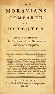Cover of: The Moravians compared and detected.