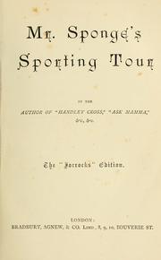 Cover of: Mr. Sponge's sporting tour by Robert Smith Surtees