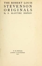 Cover of: The Robert Louis Stevenson originals