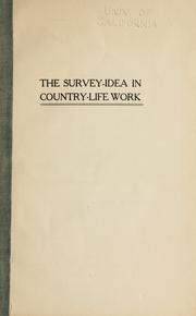 Cover of: The survey-idea in country-life work. by L. H. Bailey