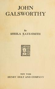 Cover of: John Galsworthy by Sheila Kaye-Smith