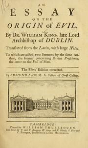 Cover of: An essay on the origin of evil by King, William