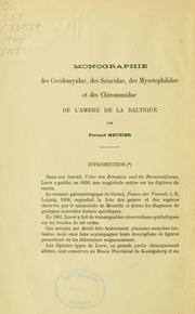 Cover of: Monographie des Cecidomyidae, des Sciaridae, des Mycetophilidae et des Chironomidae de l'ambre de la Baltique. by Fernand Meunier