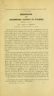 Cover of: Monographie des Cécidomyides d'Europe et d'Algérie
