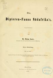 Cover of: Dipteren-Fauna Südafrika's.