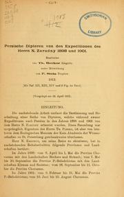 Cover of: Persische Dipteren von den Expeditionen des Herrn N. Zarudny 1898 und 1901 by Theodor Becker
