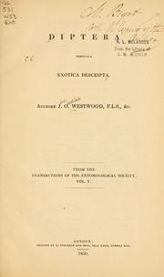Cover of: Diptera nonnulla exotica descripta by John Obadiah Westwood
