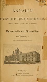 Cover of: Monographie der Phymatiden by Anton Handlirsch