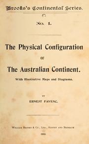 Cover of: The physical configuration of the Australian continent by Ernest Favenc