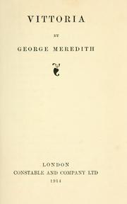 Cover of: Vittoria. by George Meredith