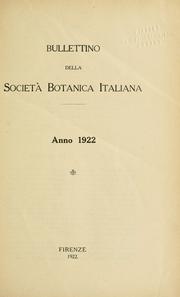 Cover of: Bullettino. by Società botanica italiana.