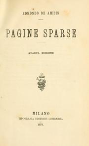 Pagine sparse by Edmondo De Amicis