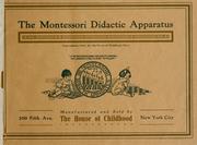 Cover of: The Montessori didactic apparatus ..