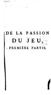 De la passion du jeu by Jean Dusaulx