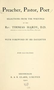 Cover of: Preacher, pastor, poet by Thomas Hardy