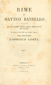 Cover of: Rime: tratte da un codice della Regia Biblioteca di Torino e pubblicate per la prima volta dal dottore Lodovico Costa.
