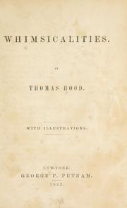 Cover of: Whimsicalities. by Thomas Hood