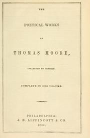 Cover of: The poetical works of Thomas Moore by Thomas Moore