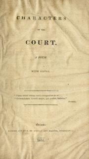 Cover of: Characters of the court by 