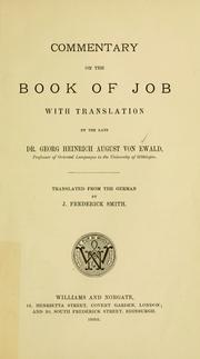 Cover of: Commentary on the Book of Job: with translation