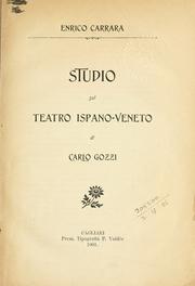 Cover of: Studio sul teatro ispano-veneto di Carlo Gozzi.