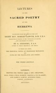 De sacra poesi Hebraeorum by Robert Lowth